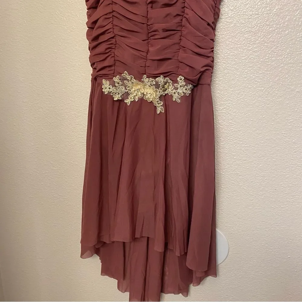 Weissman Dance costume red mauve dress beaded Touching Heaven 13434 LA adult